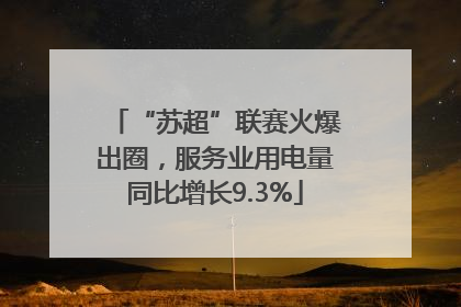 “苏超”联赛火爆出圈，服务业用电量同比增长9.3%